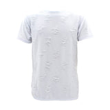 Bleecker & Mercer - Men's Ripped Short Sleeves Fishtail T-Shirts - White - V.I.M. - 1