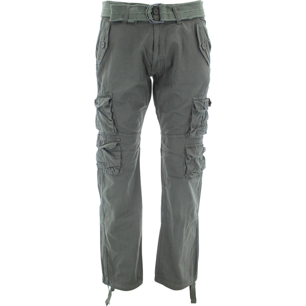 Halifax - Men's 9 Pockets Belted Cargo Pants - Charcoal - V.I.M. - 1