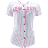 True Rock - Women's New York Baseball Shirts - White/Pink - V.I.M. - 1