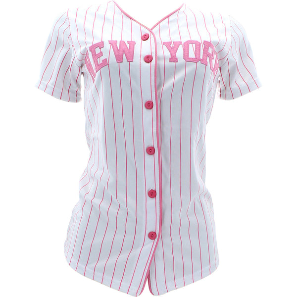 True Rock - Women's New York Baseball Shirts - White/Pink - V.I.M. - 1