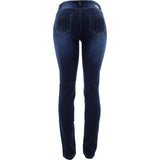 Tushpush - Women's 3 Button Back Stripes Pockets pants - Dark/Blue - V.I.M. - 2