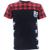 Bleecker Mercer - Men's Short Sleeves Plaid With Stars T-Shirts - Black - V.I.M. - 1