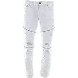 Copper Rivet - Men's Twill Rips Zippers pants - White - V.I.M. - 1