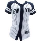 True Rock - Women's New York Baseball Shirts - White/Navy - V.I.M. - 1