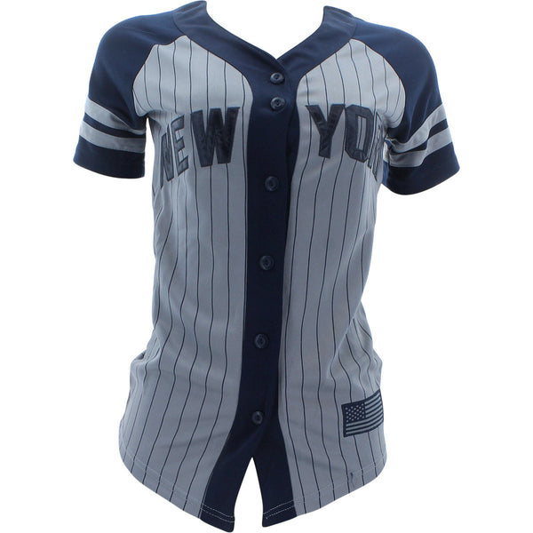 True Rock - Women's New York Baseball Shirts - Navy/Grey - V.I.M. - 1