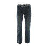 Fusai - Men's Emboridery Pocket Belted Jeans - Dirty Blue - V.I.M. - 1