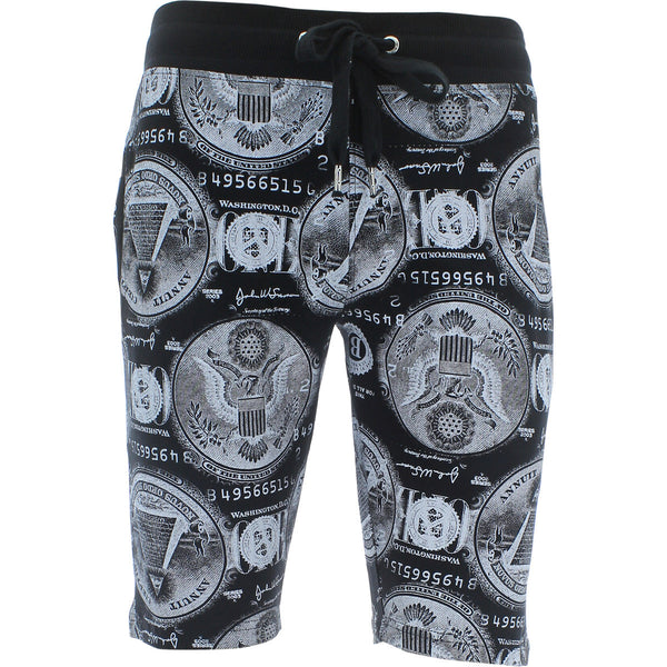 Switch Remarkable - Men's F. Terry Money Print Shorts - Black - V.I.M. - 1