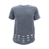 Rebel Minds - Men's Side Zip Rips Sleeve Scallop T-Shirts - Black - V.I.M. - 1