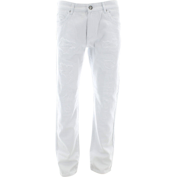Rivelli - Men's Ripped Slim Straight pants - White - V.I.M. - 1