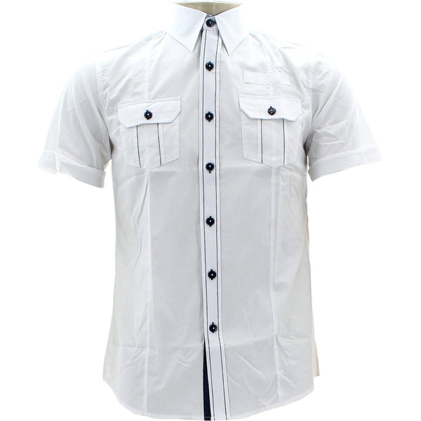 Rivelli - Men's Basic Double Pocket Shirts - White - V.I.M. - 1