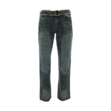 Fusai - Men's Embroidery Pocket Belted Jeans - Dirty Blue - V.I.M. - 1