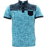 Rivelli - Men's All Over Printed Polo Shirts - Mint - V.I.M. - 1