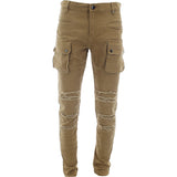 Kayden K - Men's Rips Front Cargo Pants - Camel - V.I.M. - 1