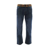 Fusai - Men's Emboridery Pocket Belted Jeans - Dark Blue - V.I.M. - 1