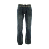 Fusai - Men's Emboridery Pocket Belted Jeans - Indigo - V.I.M. - 1