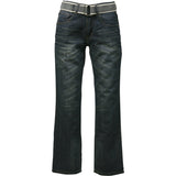 Fosai - Men's  Belted Embroidery Pocket Jeans  - Indigo/Vintage - V.I.M. - 1