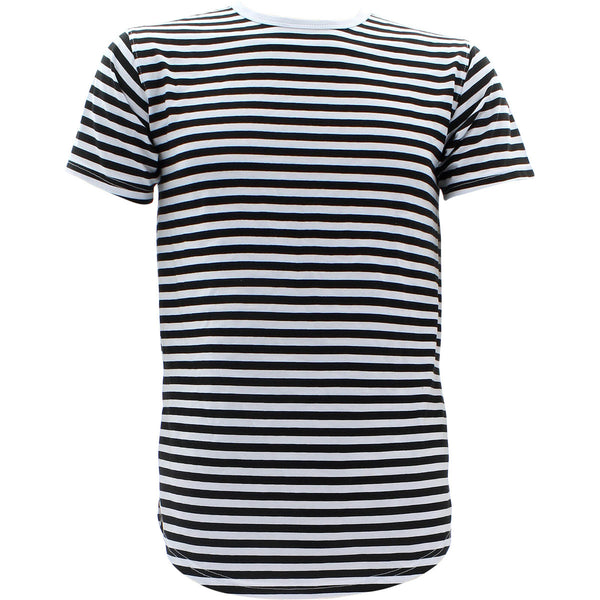 Bleecker & Mercer -  Men's  Scallop Triple Layer T-Shirts - Black/White - V.I.M. - 1