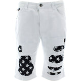 Switch - Men's Distress Star Patten Twill Shorts - White - V.I.M. - 1