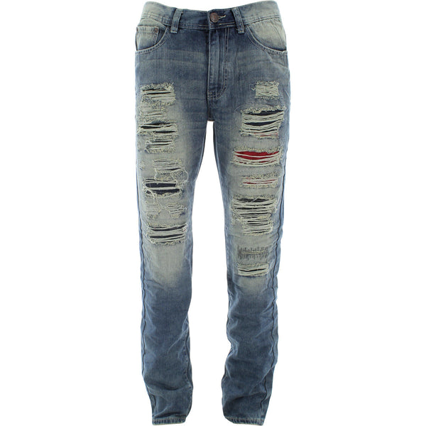 Bleecker & Mercer - Men's Rip With Blue And Red Lining Jeans - Vintage - V.I.M. - 1