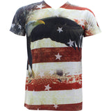 True Rock - Men's Bald Eagle With Flag T-Shirts - Red/White/Black  - V.I.M. - 1