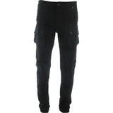 Kayden K - Men's Rips Front Cargo Pants - Asphalt Black - V.I.M. - 1