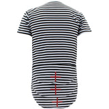 Bleecker & Mercer -  Men's  Scallop Triple Layer T-Shirts - Black/White - V.I.M. - 2