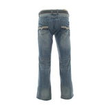 Fusai - Men's Emboridery Pocket Belted Jeans - Light Blue - V.I.M. - 2