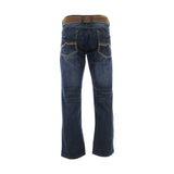 Fusai - Men's Emboridery Pocket Belted Jeans - Dark Blue - V.I.M. - 2