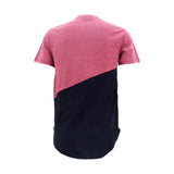 Rebel Minds - Men's Mared Frnt Pkt Side Zips Scallop T-Shirts - Red/Black   - V.I.M. - 2