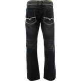 Fusai - Men's Belted PU Embroidery Pocket pants - Black - V.I.M. - 2
