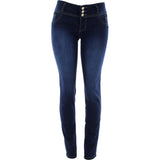 Tushpush - Women's 3 Button Back Stripes Pockets pants - Dark/Blue - V.I.M. - 1