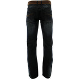 Fusai - Men's Belted PU Embroidery Pocket pants - Dark Blue - V.I.M. - 2