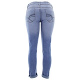 Bee & Ceci - Women's Rips Patched Boyfriend pants - Medium Blue - V.I.M. - 2