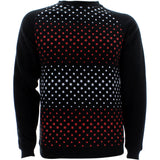 Galaxy By Harvic - Men's Star Crew Neck Fleece Sweatshirt - Black/White - V.I.M. - 1