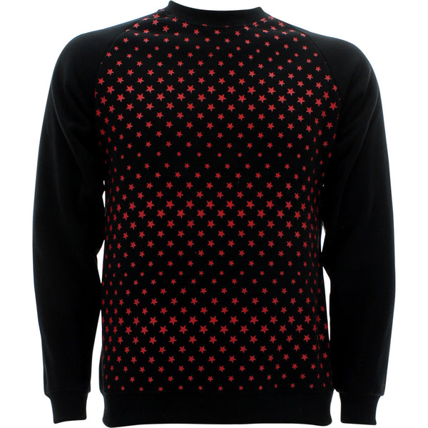 Galaxy By Harvic - Men's Star Fleece Sweatshirts - Black/Red - V.I.M.