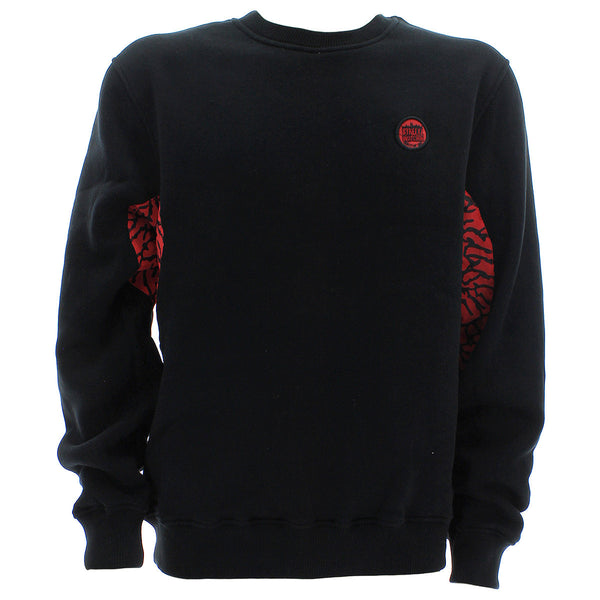 Streetz Iz Watchin - Men's Elephant Prints Fleece Sweatshirts - Black/Red - V.I.M.