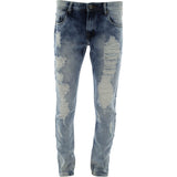 Trill Nation - Men's Heavy Rips with Lining Slim Straight pants - Light Blue - V.I.M. - 1