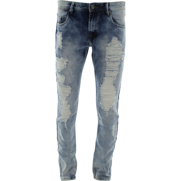 Trill Nation - Men's Heavy Rips with Lining Slim Straight pants - Light Blue - V.I.M. - 1