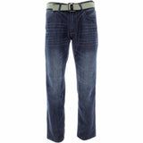 FUSAI - Men's Embroidery Pockets Straight Fit Jeans - Black - V.I.M.