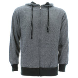 Red Rhino - Men's Marled Zip Fleece Hoody Sweatshirt - Black - V.I.M. - 1