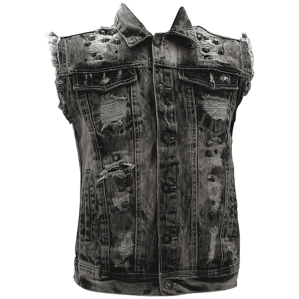 Men's Metal Rivet Denim Vest