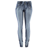 Tush Push - Women's Rhinestone 3 Button pants - Blue - V.I.M.