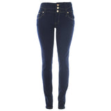 Tush Push - Women's Skinny 3 Button pants - Dark Blue - V.I.M.