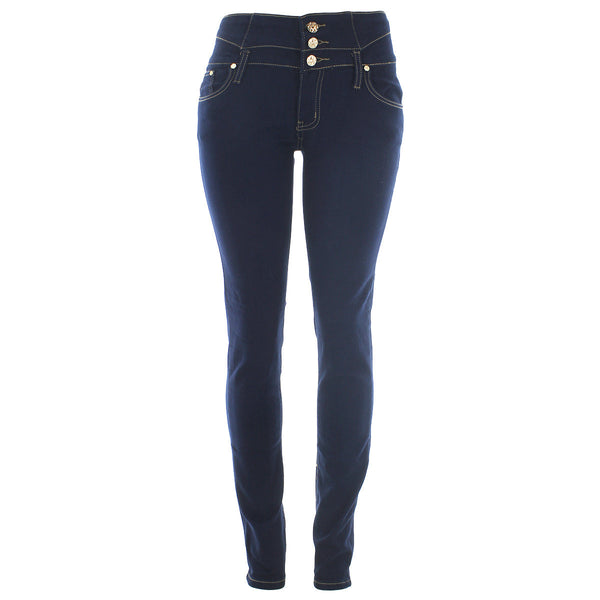 Tush Push - Women's Skinny 3 Button pants - Dark Blue - V.I.M.