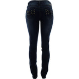 Tush Push - Women's Bows On Back With Studs pants - Dirty Blue - V.I.M. - 2