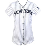 True Rock - Women's New York Baseball Shirt - White/Navy - V.I.M.