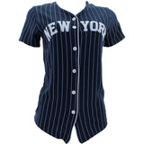True Rock - Women's New York Baseball Shirt - Navy/White - V.I.M.