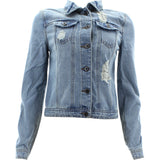Highway - Women's Rips 2 Pocket Denim Jackets - Medium Blue - V.I.M. - 1
