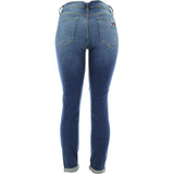 Cello pants - Women's Plaid Patches Rips Roll Cuff pants - Medium Blue - V.I.M. - 1
