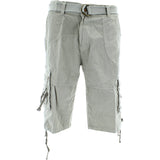 Denim Culture - Men's Garment Dye Belted Cargo Shorts - Stone - V.I.M. - 1